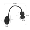 wall luminaire NATASJA with switch, with flex arm GU10 IP20, steel brushed dimmable