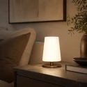 Steinhauer table lamp ANCILLA 1 flame, short, with switching function, conical E27 IP20, brushed bronze dimmable