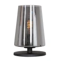 Steinhauer table lamp ANCILLA 1 flame, short, with switching function, conical E27 IP20, black matt dimmable