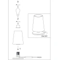 Steinhauer table lamp ANCILLA 1 flame, short, with switching function, conical E27 IP20, black matt dimmable