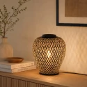 anne light & home table lamp MAZE with switch E27 IP20, bamboo light, black 
