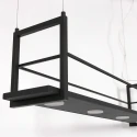 Steinhauer pendant luminaire TØR 6 flames, with shelf IP20, black matt dimmable