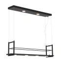 Steinhauer pendant luminaire TØR 6 flames, with shelf IP20, black matt dimmable