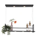 Steinhauer pendant luminaire TØR 6 flames, with shelf IP20, black matt dimmable