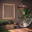 anne light & home pendant luminaire FLINTER 1 flame E27 IP20, wood dimmable