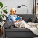 Mexlite floor lamp PLATU with flex arm, with touch dimmer IP20, black matt dimmable