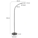 Mexlite floor lamp PLATU with flex arm, with touch dimmer IP20, black matt dimmable