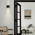 Steinhauer wall luminaire MURO up / down, round, adjustable G9 IP20, black matt dimmable