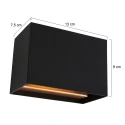 wall luminaire MURO up / down, square, flat, adjustable G9 IP20, black matt dimmable