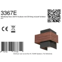Steinhauer wall luminaire MURO 1 flame, square, with cover G9 IP20, wood dimmable