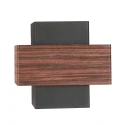 Steinhauer wall luminaire MURO 1 flame, square, with cover G9 IP20, wood dimmable
