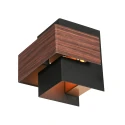 Steinhauer wall luminaire MURO 1 flame, square, with cover G9 IP20, wood dimmable