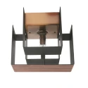 Steinhauer wall luminaire MURO 1 flame, square, with cover G9 IP20, wood dimmable