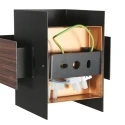 Steinhauer wall luminaire MURO 1 flame, square, with cover G9 IP20, wood dimmable
