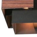 Steinhauer wall luminaire MURO 1 flame, square, with cover G9 IP20, wood dimmable