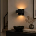 Steinhauer wall luminaire MURO 1-fold, square, direct / indirect G9 IP20, black matt dimmable