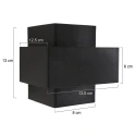 Steinhauer wall luminaire MURO 1-fold, square, direct / indirect G9 IP20, black matt dimmable