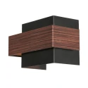 Steinhauer wall luminaire MURO 2 flames, square, with cover G9 IP20, wood dimmable