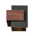 Steinhauer wall luminaire MURO 2 flames, square, with cover G9 IP20, wood dimmable