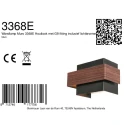 Steinhauer wall luminaire MURO 2 flames, square, with cover G9 IP20, wood dimmable