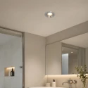 Steinhauer recessed luminaire PÉLITE SPOT round, rigid, set back GU10 IP20, steel brushed dimmable