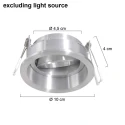 Steinhauer recessed luminaire PÉLITE SPOT round, rigid, set back GU10 IP20, steel brushed dimmable