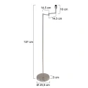 Mexlite floor lamp BELLA 1 flame, without shade E27 IP20, steel dimmable