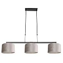 Steinhauer pendant luminaire STANG 3 flames E27 IP20, grey, black dimmable