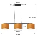 pendant luminaire STANG 3 flames E27 IP20