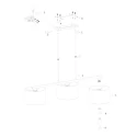 Steinhauer pendant luminaire STANG 3 flames E27 IP20, gold, black dimmable