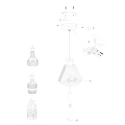 Mexlite pendant luminaire GRAZIOGLASS ?18cm E27 IP20, brass