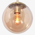 pendant luminaire BOLLIQUE round E27 IP20, amber, brass, black dimmable