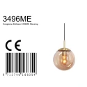 pendant luminaire BOLLIQUE round E27 IP20, amber, brass, black dimmable