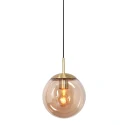 pendant luminaire BOLLIQUE round E27 IP20, amber, brass, black dimmable