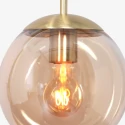Steinhauer pendant luminaire BOLLIQUE round E27 IP20, amber, brass, black dimmable