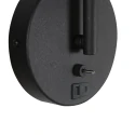 Mexlite wall luminaire UPROUND 1 flame GU10 IP20, black dimmable