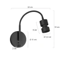 Mexlite wall luminaire UPROUND 1 flame GU10 IP20, black dimmable