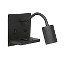 Mexlite wall luminaire UPROUND 1 flame GU10 IP20, black 