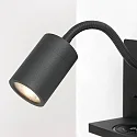Mexlite wall luminaire UPROUND 1 flame GU10 IP20, black 