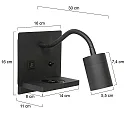 Mexlite wall luminaire UPROUND 1 flame GU10 IP20, black 