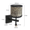 Steinhauer wall luminaire STANG 2 flames IP20, black dimmable