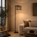Steinhauer floor lamp STANG 1 flame E27 IP20, black dimmable