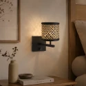 Steinhauer wall luminaire STANG 1 flame E27 IP20, black dimmable