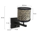 Steinhauer wall luminaire STANG 1 flame E27 IP20, black dimmable