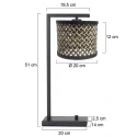 Steinhauer table lamp STANG 1 flame E27 IP20, black dimmable