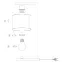 Steinhauer table lamp STANG 1 flame E27 IP20, black dimmable