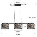 Steinhauer pendant luminaire STANG E27 IP20, dimmable