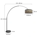 Steinhauer floor lamp SPARKLED LIGHT 1 flame E27 IP20, black dimmable