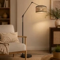 floor lamp PRESTIGE CHIC 1 flame E27 IP20, black dimmable