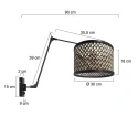Steinhauer wall luminaire PRESTIGE CHIC 1 flame E27 IP20, black dimmable
